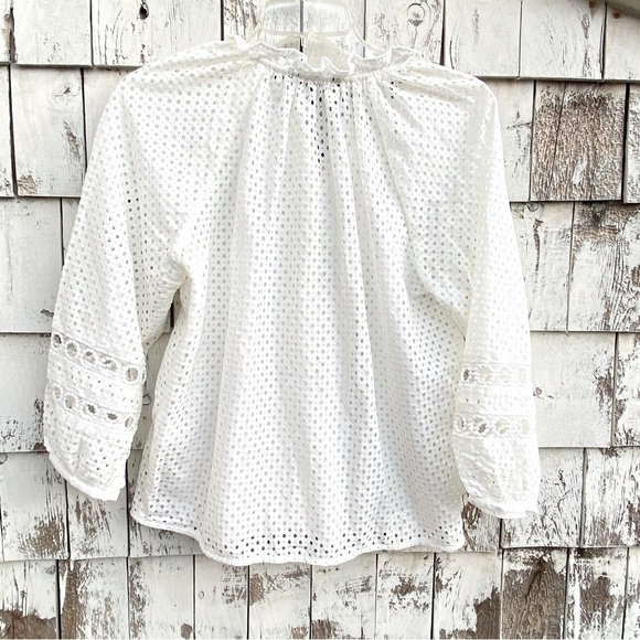 Banana Republic Lace Balloon Sleeves Button Down Blouse - Picture 5 of 8